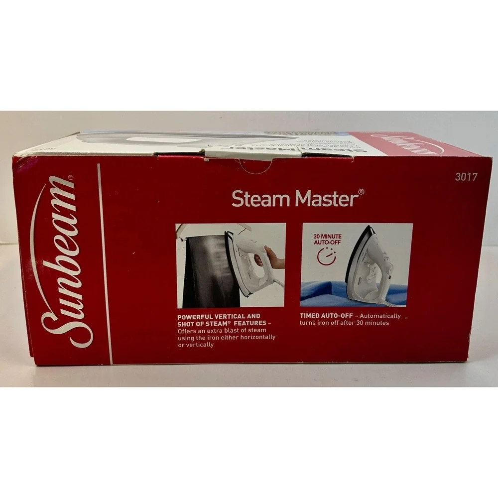 Sunbeam Steam Master Non-Stick Iron 30-Minute Auto-Off 3017 New in Box 2012